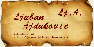 Ljuban Ajduković vizit kartica